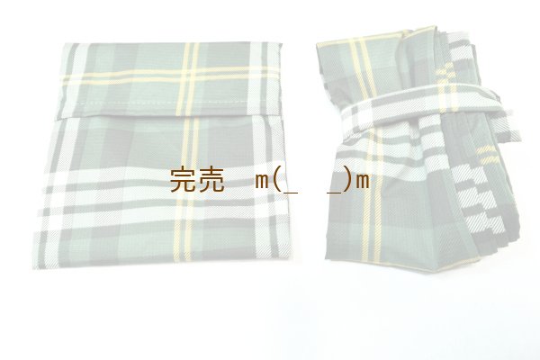 画像2: 弓袋　雨用　緑チェック　袋付