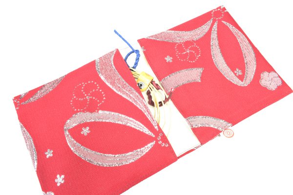 画像1: 弦バック　red 花