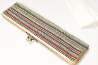 がま口襷入れ　淡香会津布