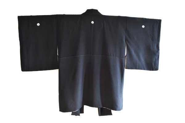 画像1: 着物　黒着物　鶴